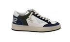 Scarpe uomo 4B12 sneakers in pelle bianco/ verde/ grigio US25QB13 KYLE-U916