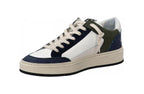 Scarpe uomo 4B12 sneakers in pelle bianco/ verde/ grigio US25QB13 KYLE-U916