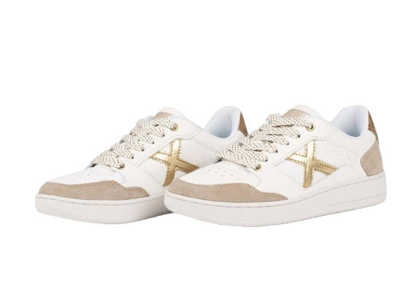 Sneaker donna Munich Legit Woman 109 bianco/ oro DS26MU01 8908109
