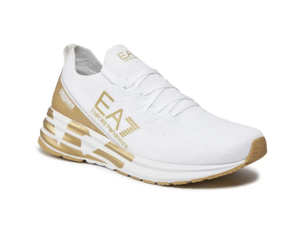 Sneaker running EA7 Emporio Armani training white/ gold unisex US24EA19 X8X095 XK240 R579