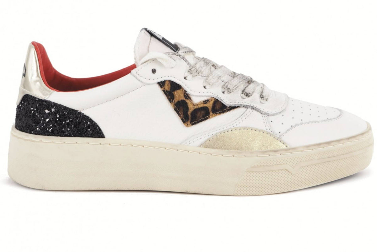 Sneaker donna 4B12 bianco/ animalier DS25QB13 HYPER-D110
