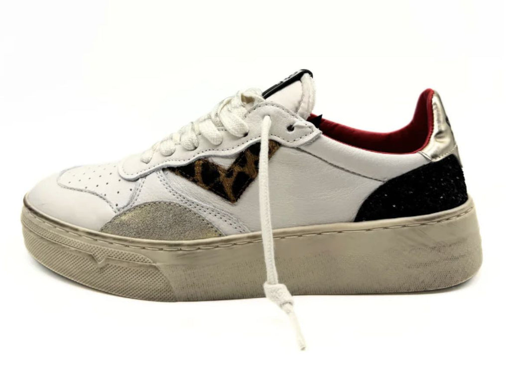 Sneaker donna 4B12 bianco/ animalier DS25QB13 HYPER-D110