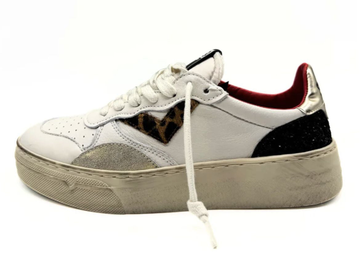 Sneaker donna 4B12 bianco/ animalier DS25QB13 HYPER-D110