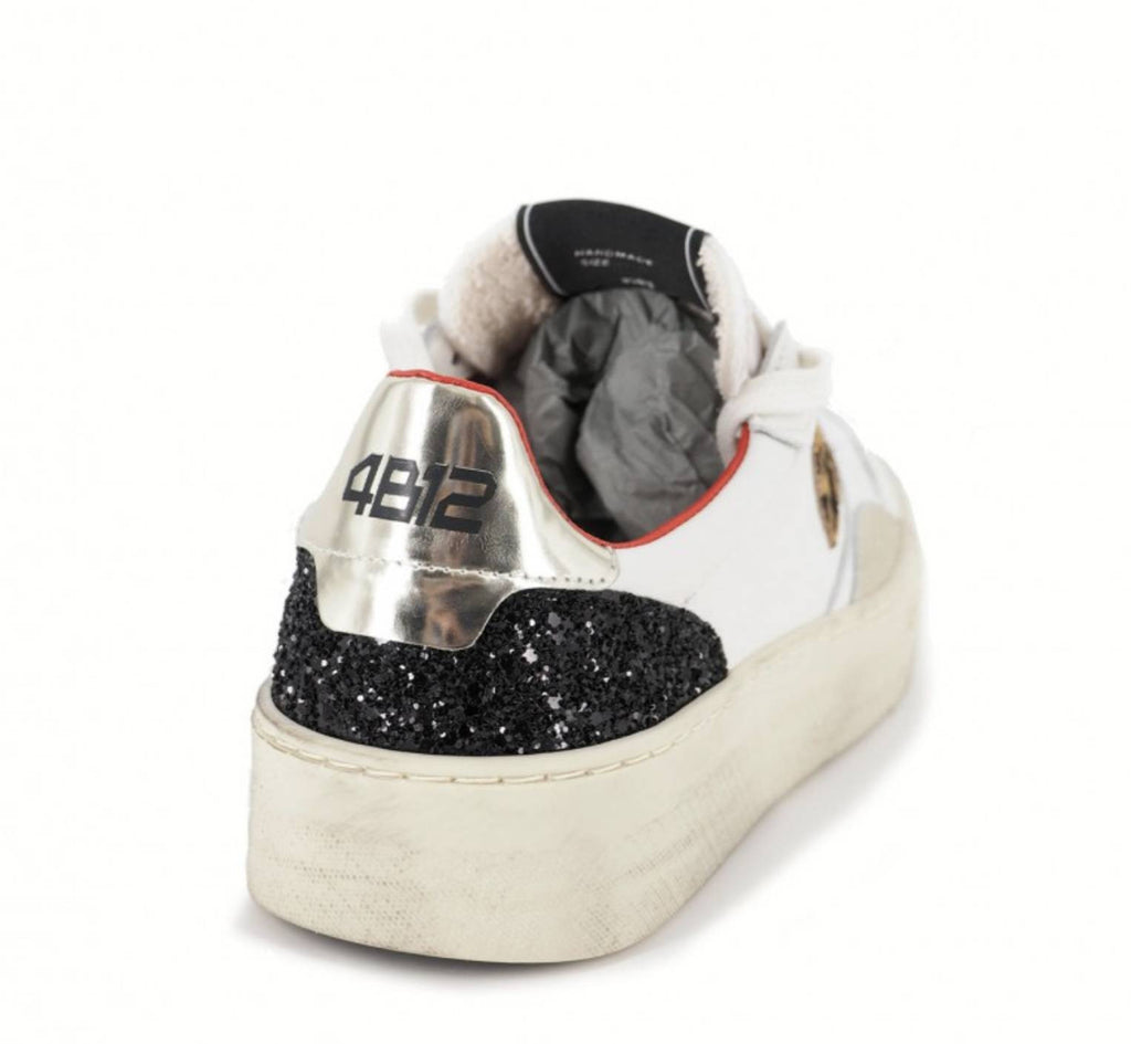 Sneaker donna 4B12 bianco/ animalier DS25QB13 HYPER-D110