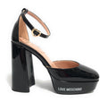 Scarpe donna Love Moschino sandalo plateau TC 115 vernice nero DS25MO11 JA1028