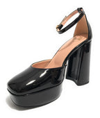 Scarpe donna Love Moschino sandalo plateau TC 115 vernice nero DS25MO11 JA1028