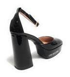 Scarpe donna Love Moschino sandalo plateau TC 115 vernice nero DS25MO11 JA1028