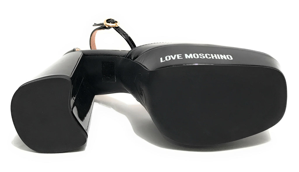 Scarpe donna Love Moschino sandalo plateau TC 115 vernice nero DS25MO11 JA1028