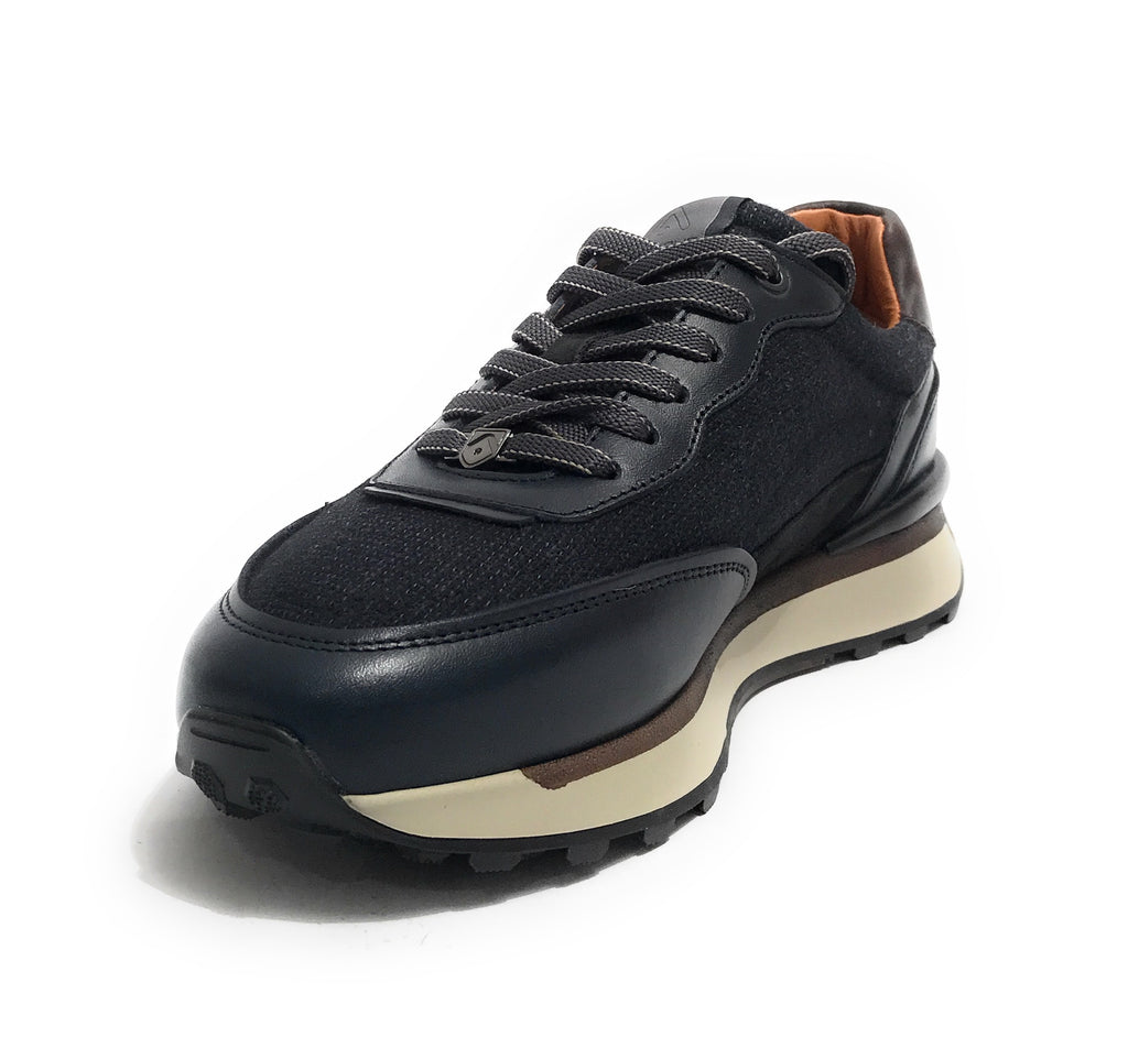 Scarpe uomo Ambitious sneaker pelle e tessuto navy U25AM22 13689-6553AM