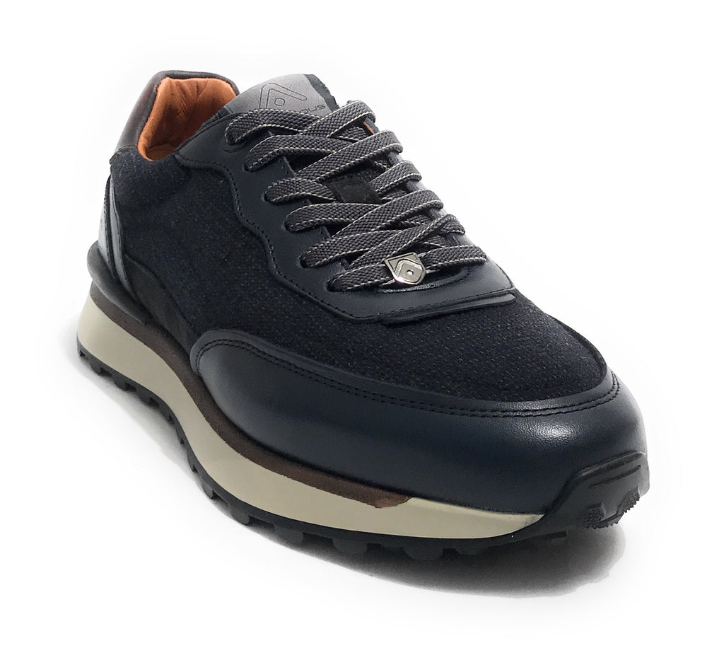 Scarpe uomo Ambitious sneaker pelle e tessuto navy U25AM22 13689-6553AM