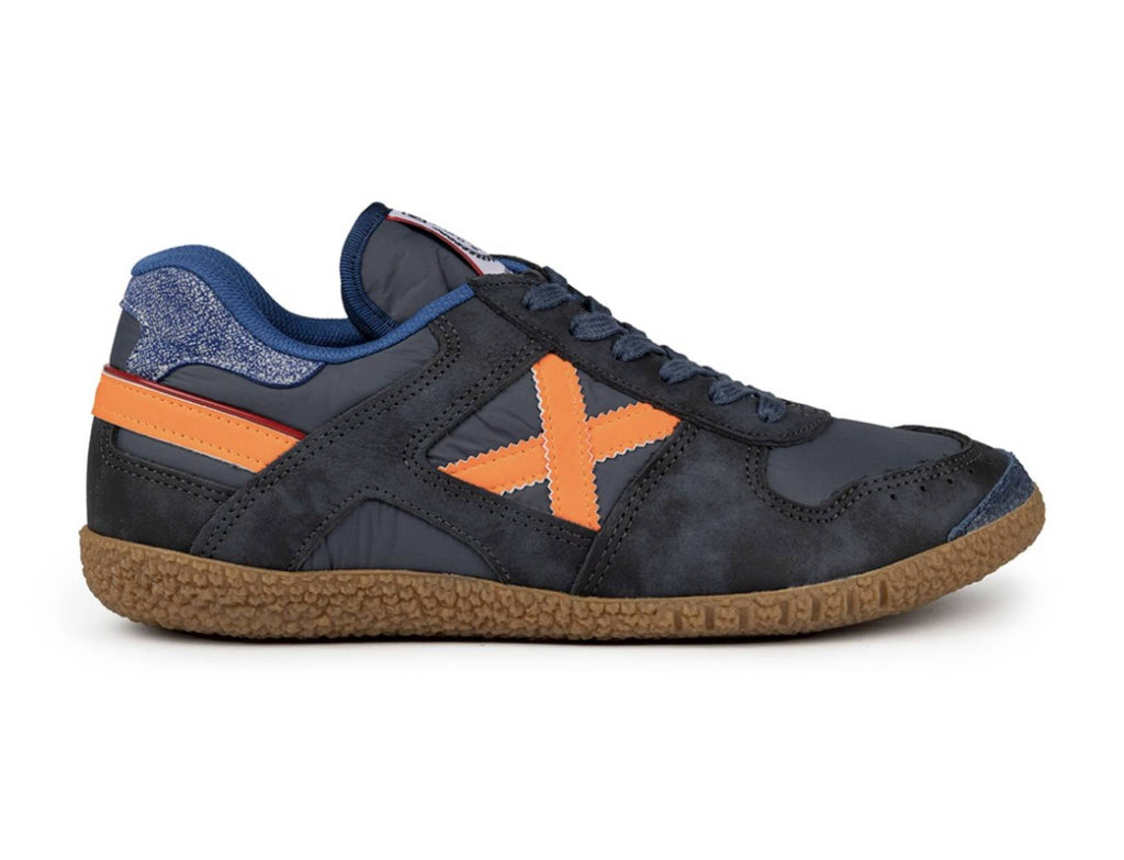 Scarpe Munich sneaker Goal in pelle / tessuto blu U25MU11 1597