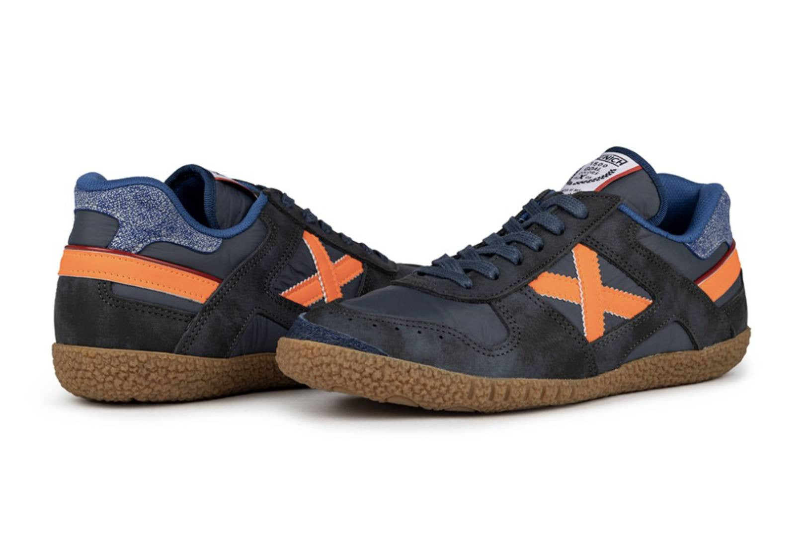 Scarpe Munich sneaker Goal in pelle / tessuto blu U25MU11 1597