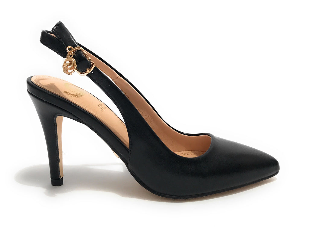 Scarpe donna Gold&gold decollete tallone aperto tc 90 nero GP23-383 DS23GG15