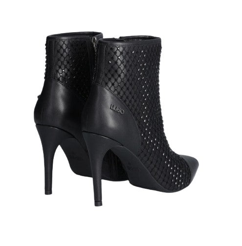 Stivaletto donna Liu-Jo ankle boot Vickie 148 nero con strass D24LJ23 SF3143
