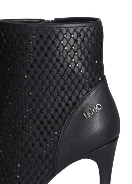 Stivaletto donna Liu-Jo ankle boot Vickie 148 nero con strass D24LJ23 SF3143