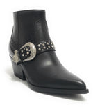 Scarpe donna Guess stivaletto texano Hermine in pelle nero D24GU47 FL7HRMLEA10