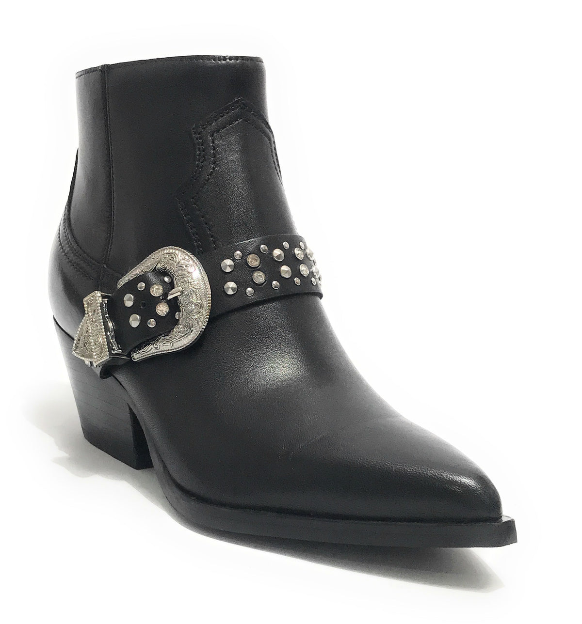 Scarpe donna Guess stivaletto texano Hermine in pelle nero D24GU47 FL7HRMLEA10