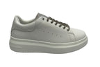 Scarpe donna sneaker Gold&gold ecopelle bianco con strass grigio DS24GG04 GB811