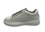 Scarpe donna sneaker Gold&gold ecopelle bianco con strass grigio DS24GG04 GB811