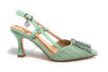 Scarpe donna sandalo Gold&gold ecopelle verde con strass DS24GG12 GP647