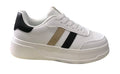 Scarpe donna sneaker Gold&gold ecopelle bianco/ nero/ gold DS24GG14 GR433