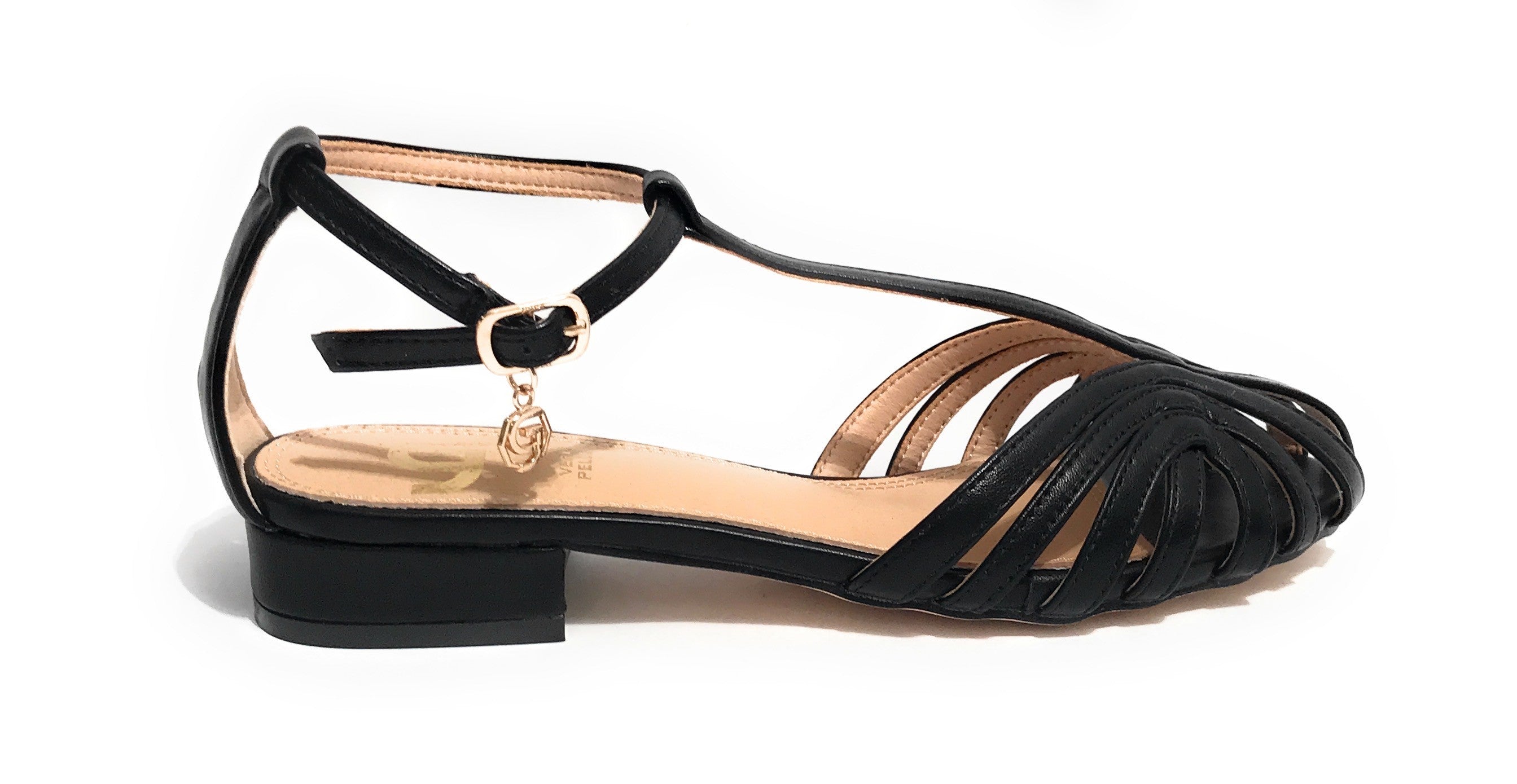 Scarpe donna sandalo Gold&gold ecopelle nero DS24GG25 GP651
