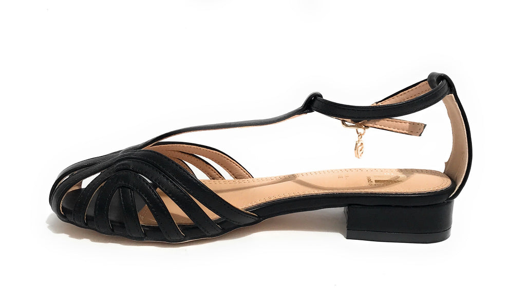 Scarpe donna sandalo Gold&gold ecopelle nero DS24GG25 GP651