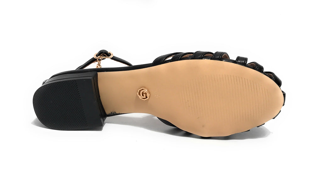 Scarpe donna sandalo Gold&gold ecopelle nero DS24GG25 GP651