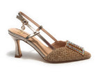Scarpe donna sandalo Gold&gold ecopelle champagne con strass DS24GG28 GP647