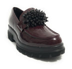 Scarpe donna mocassino Gold&gold vernice rosso bordeaux D25GG03 GB870