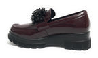 Scarpe donna mocassino Gold&gold vernice rosso bordeaux D25GG03 GB870