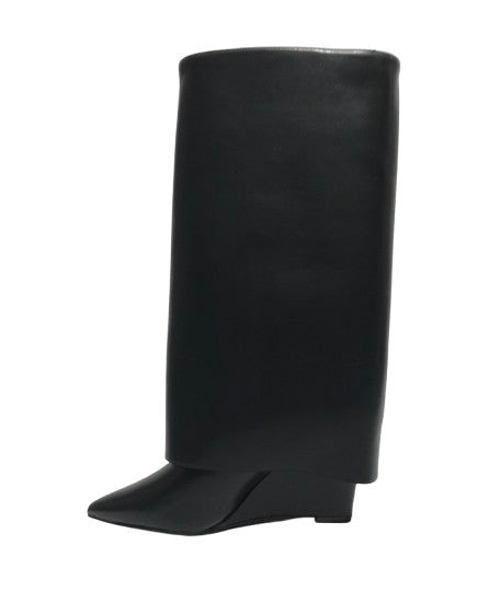 Scarpe donna Gold&gold stivale con gonna in ecopelle nero D25GG25 GV16
