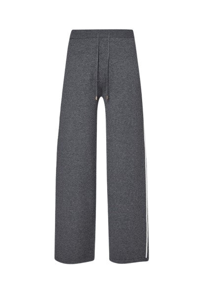 Pantalone donna Liu Jo jogging in maglia grigio antracite melange E25LJ45 TF4315 MS63L C3497