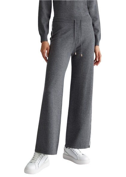 Pantalone donna Liu Jo jogging in maglia grigio antracite melange E25LJ45 TF4315 MS63L C3497