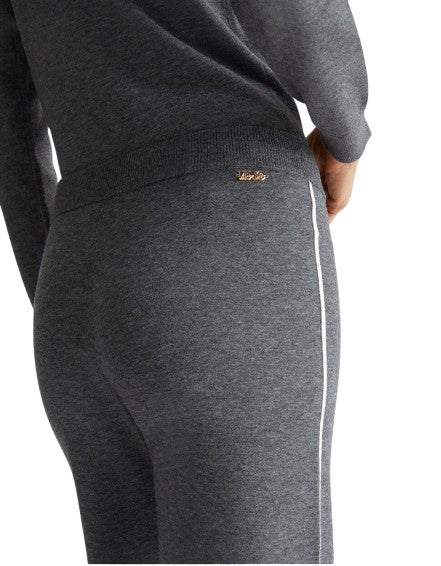 Pantalone donna Liu Jo jogging in maglia grigio antracite melange E25LJ45 TF4315 MS63L C3497