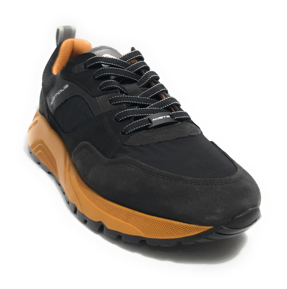 Scarpe uomo Ambitious sneaker pelle scamosciata e tessuto black U25AM20 13395-T4459AM