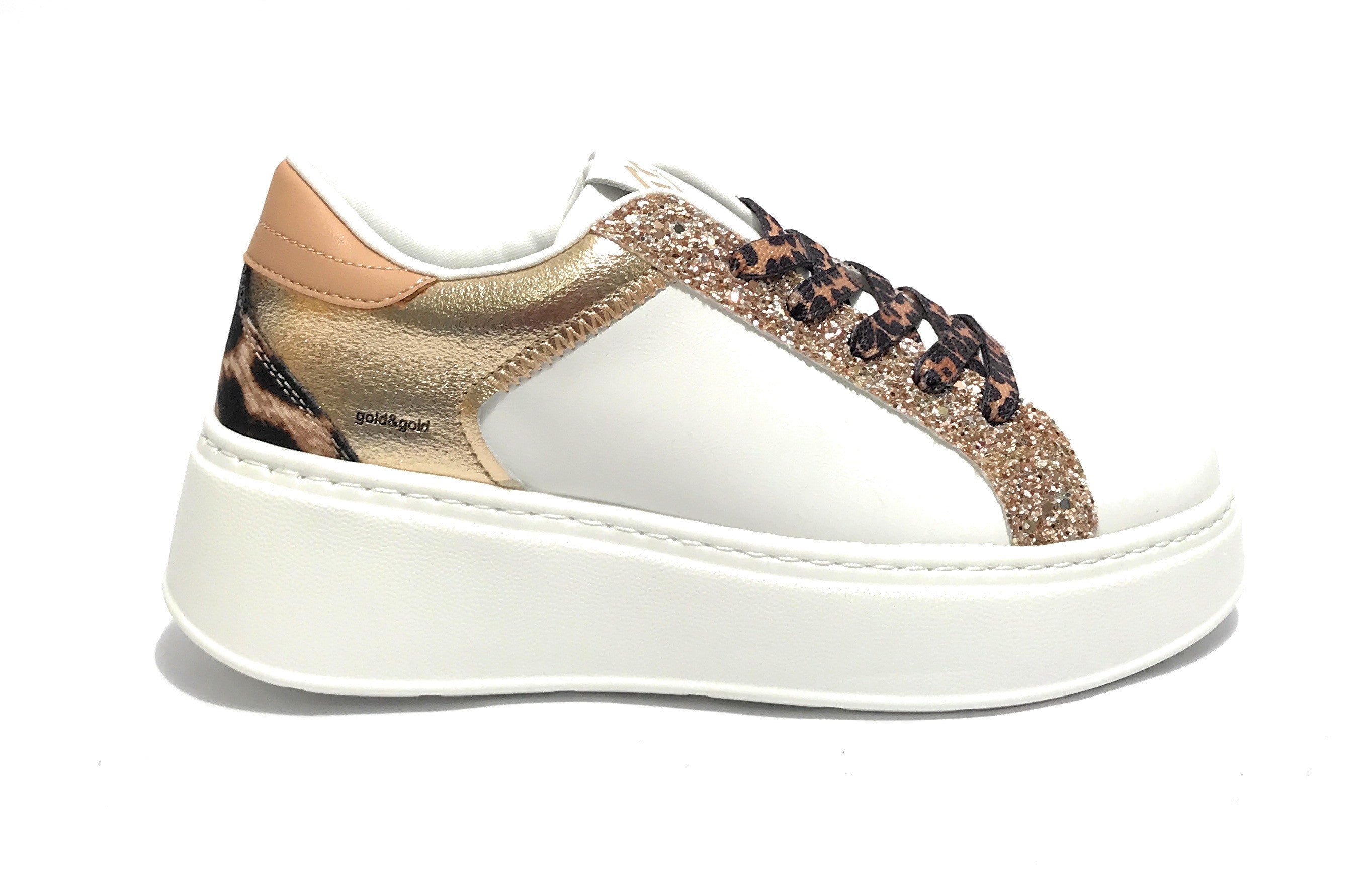 Sneaker donna Gold&gold bianco/ leopard DS25GG12 GB948