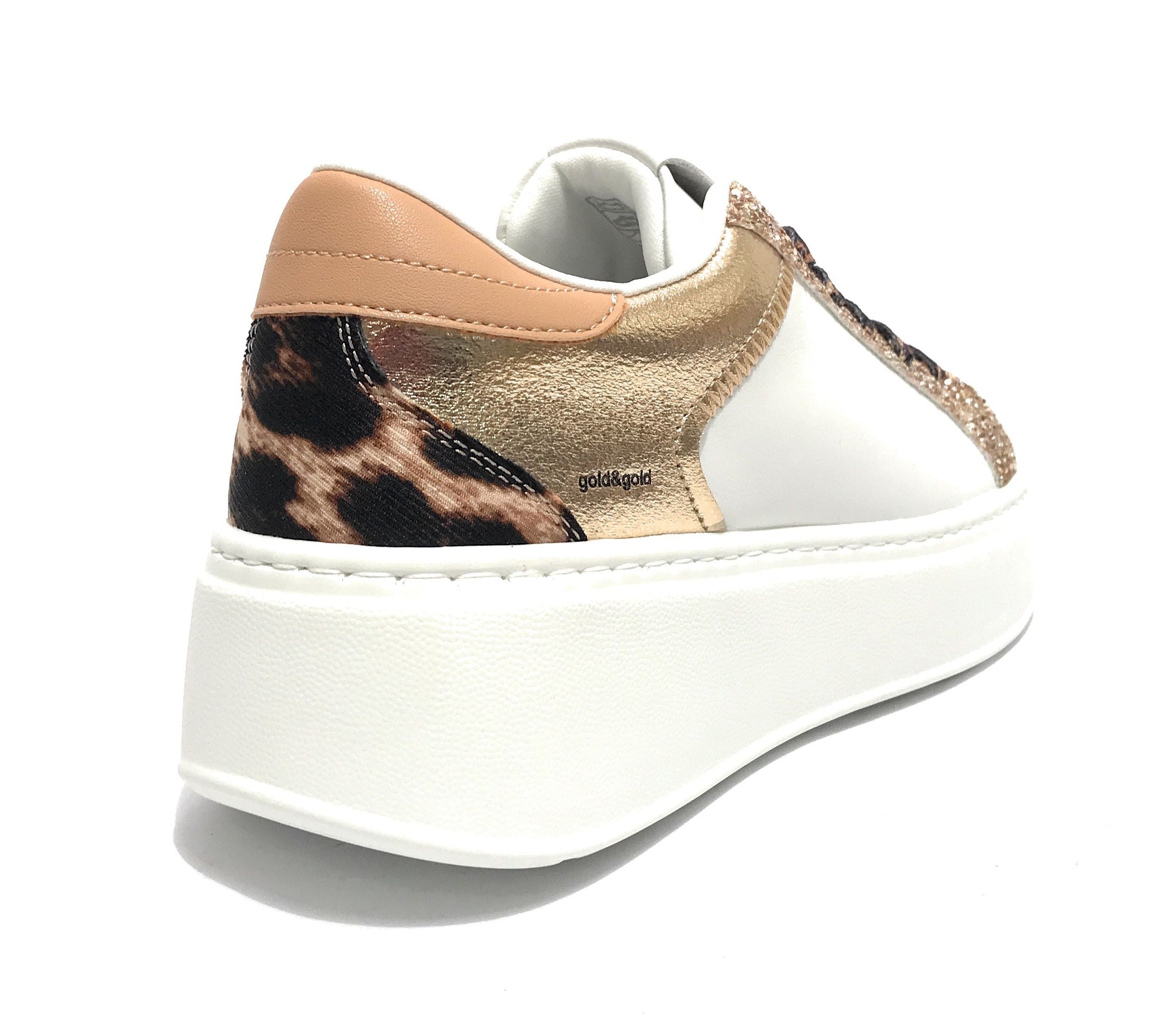 Sneaker donna Gold&gold bianco/ leopard DS25GG12 GB948