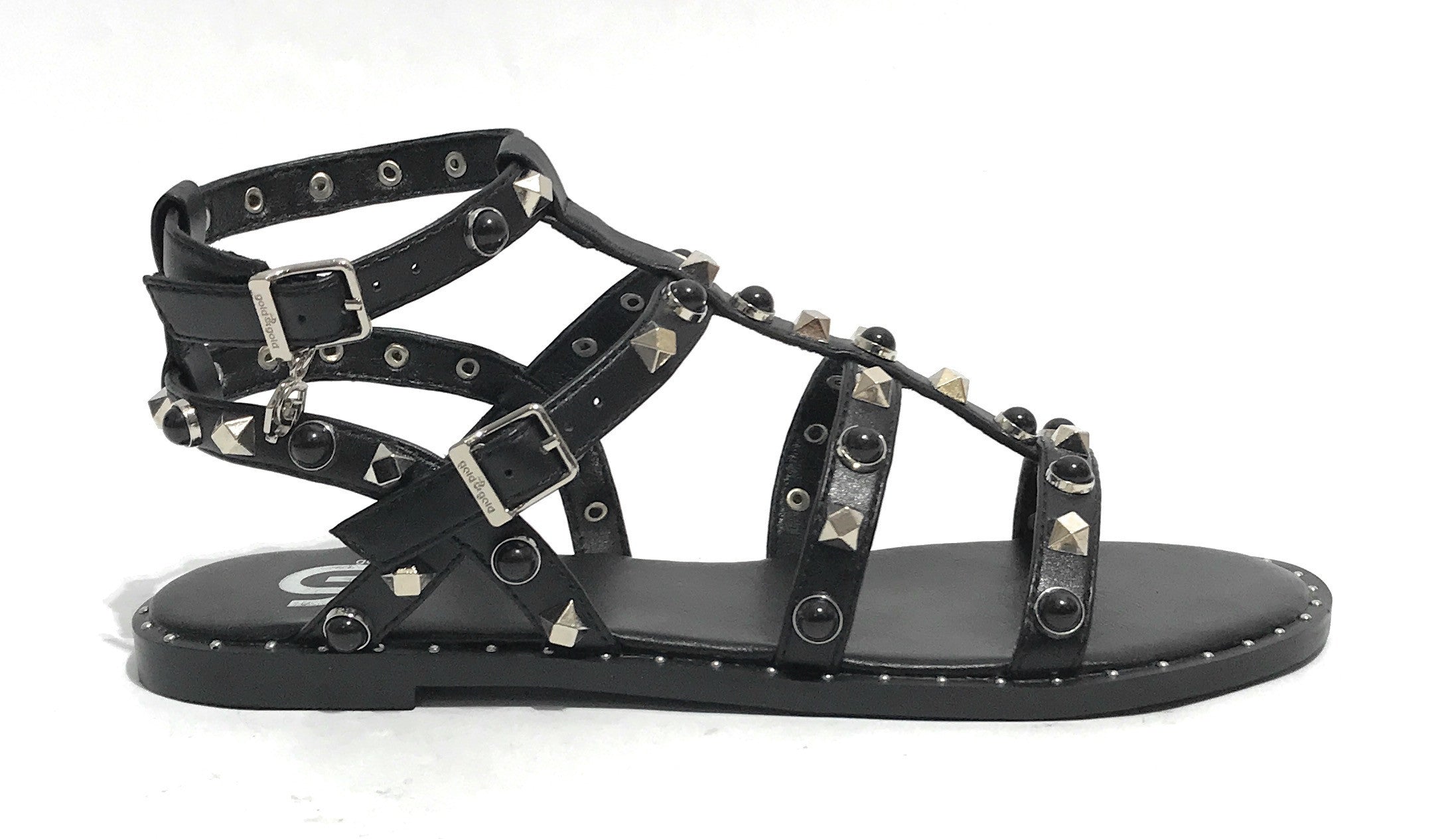 Scarpe donna sandalo Gold&gold ecopelle nero DS25GG35 GH57