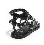 Scarpe donna sandalo Gold&gold ecopelle nero DS25GG35 GH57