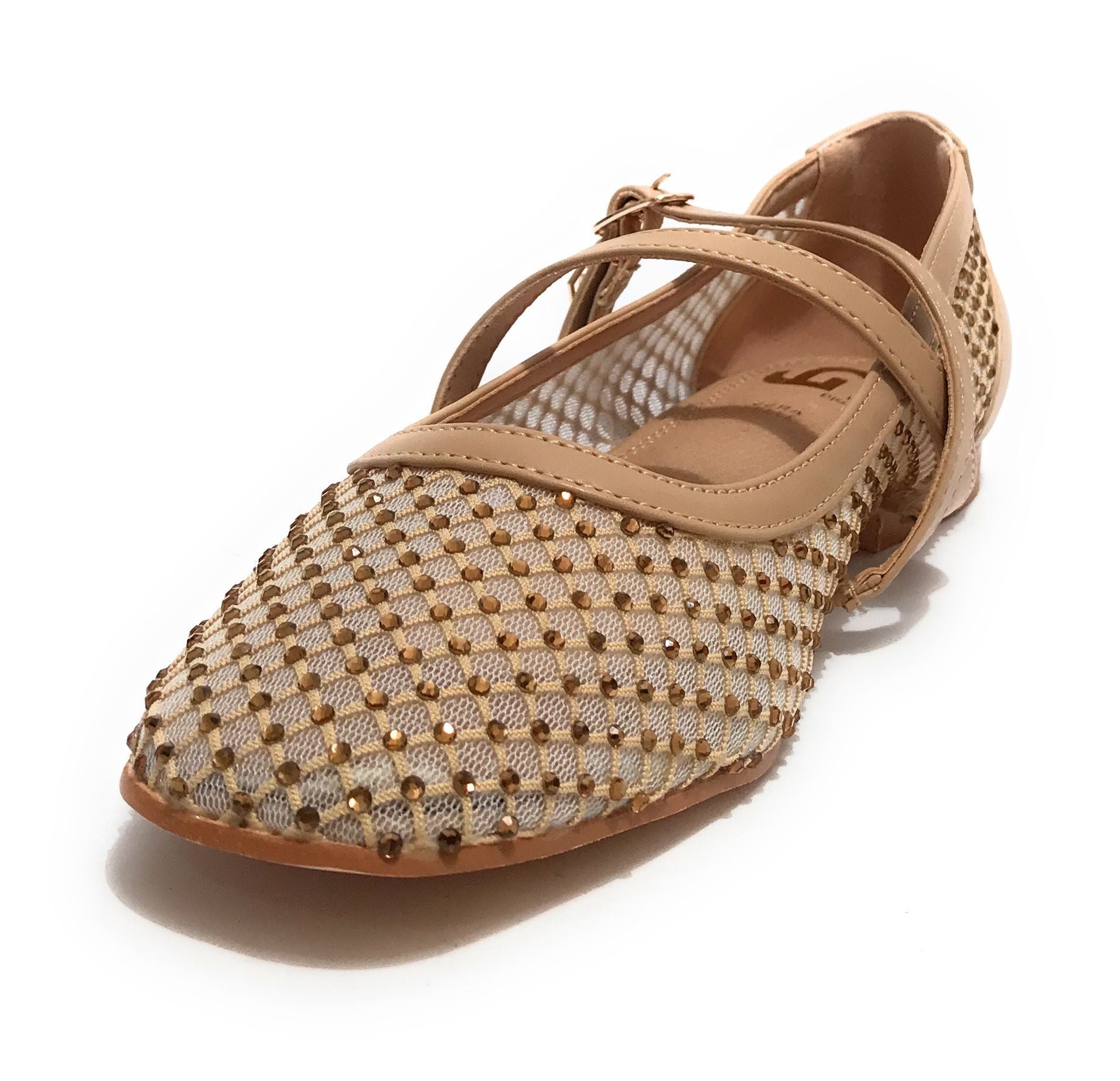 Scarpe donna Gold&gold ballerina a rete beige DS25GG37 GD193