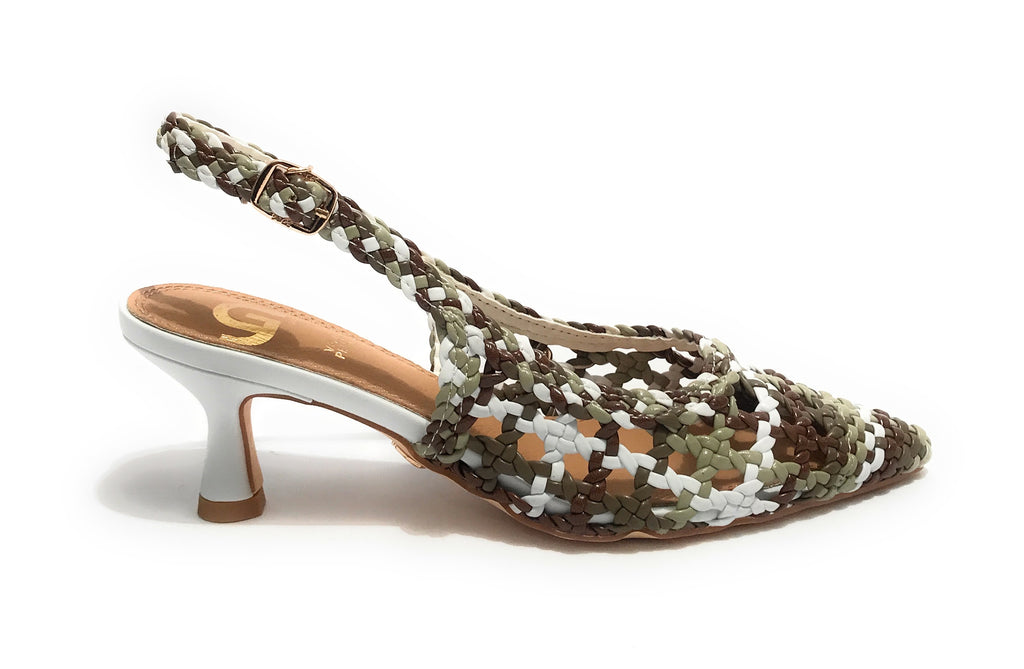 Scarpe donna sandalo Gold&gold caffè/verde/bianco DS25GG47 GD246