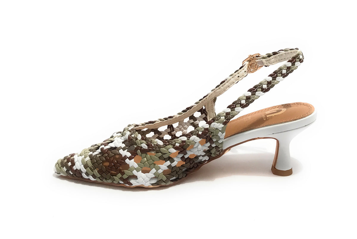 Scarpe donna sandalo Gold&gold caffè/verde/bianco DS25GG47 GD246