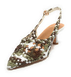 Scarpe donna sandalo Gold&gold caffè/verde/bianco DS25GG47 GD246
