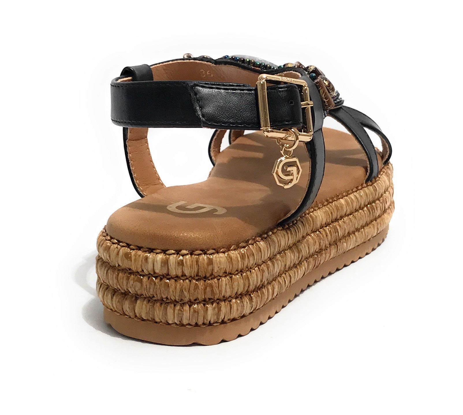 Scarpe donna sandalo Gold&gold ecopelle nero DS25GG59 GC760
