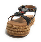Scarpe donna sandalo Gold&gold ecopelle nero DS25GG59 GC760