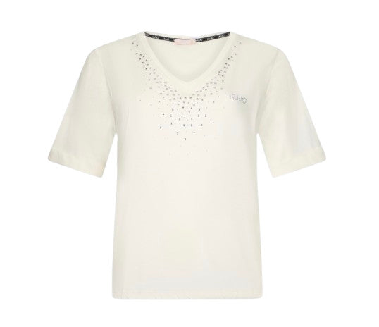 T-shirt donna Liu Jo white milk ES26LJ22 TA6284 JS923 10105