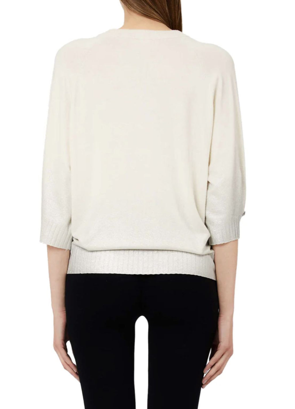Maglia chiusa donna Liu Jo white milk/silver ES26LJ30 TA6006 MS49I D6129