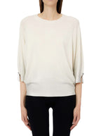 Maglia chiusa donna Liu Jo white milk/silver ES26LJ30 TA6006 MS49I D6129