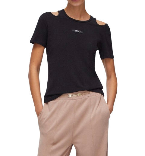 T-shirt donna Liu Jo cut-out black ES26LJ34 TA6170 JS005 22222
